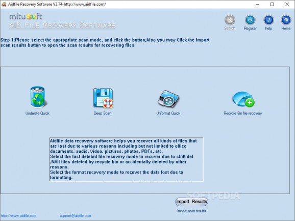 Aidfile recovery software professional screenshot