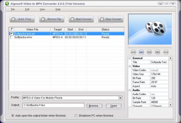 Aigo Video to MP4 Converter screenshot