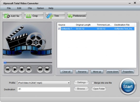 Aiprosoft Total Video Converter screenshot