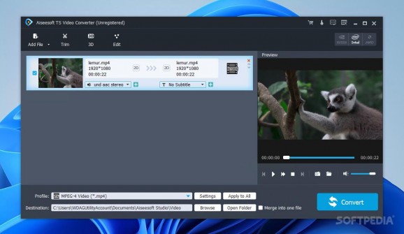 Aiseesoft TS Video Converter screenshot