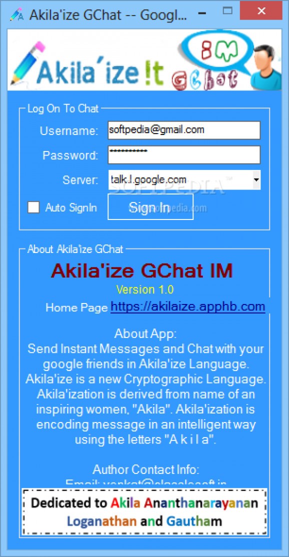 Akila'ize GChat screenshot