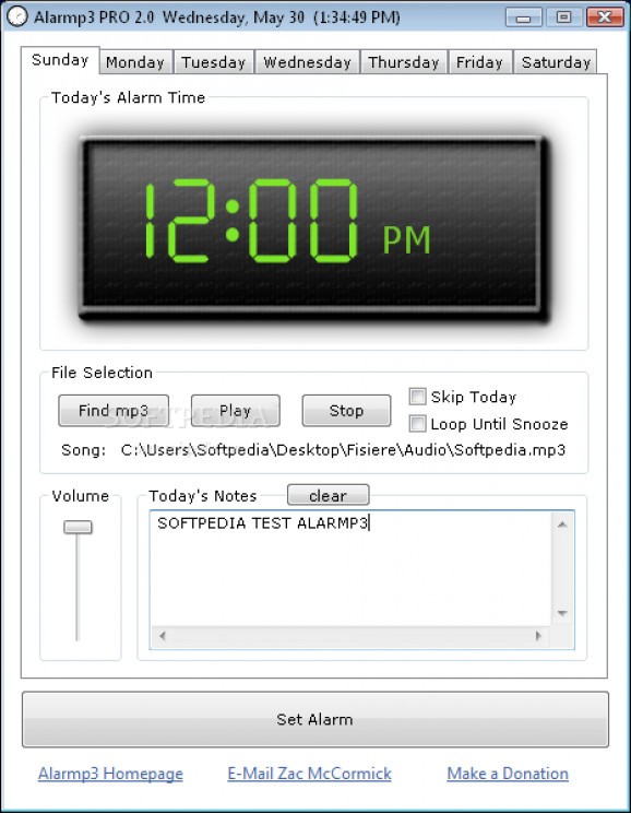 Alarmp3 screenshot