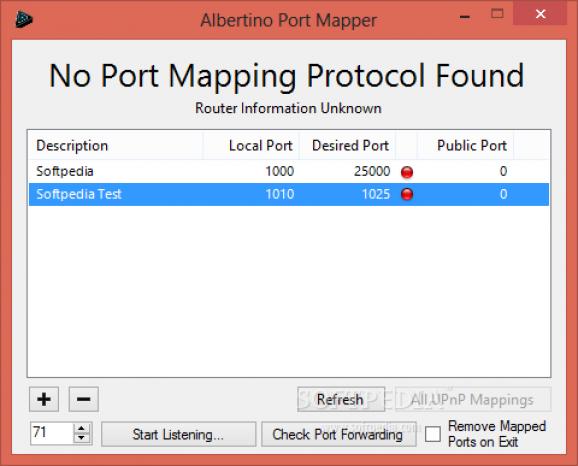 Albertino Port Mapper screenshot