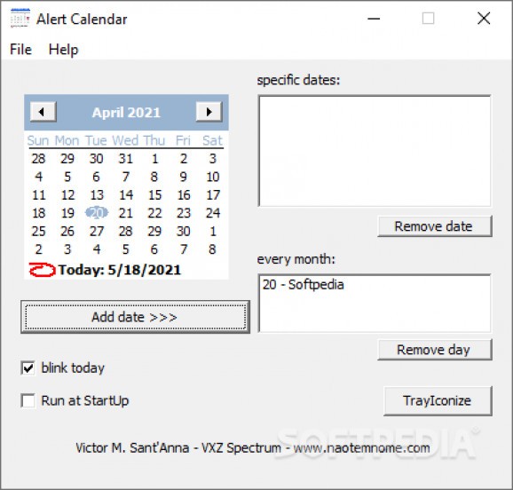 Alert Calendar screenshot