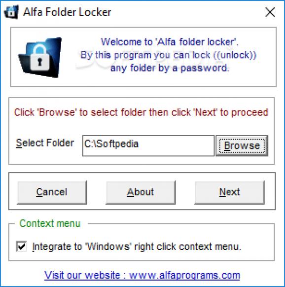 Alfa Folder Locker screenshot