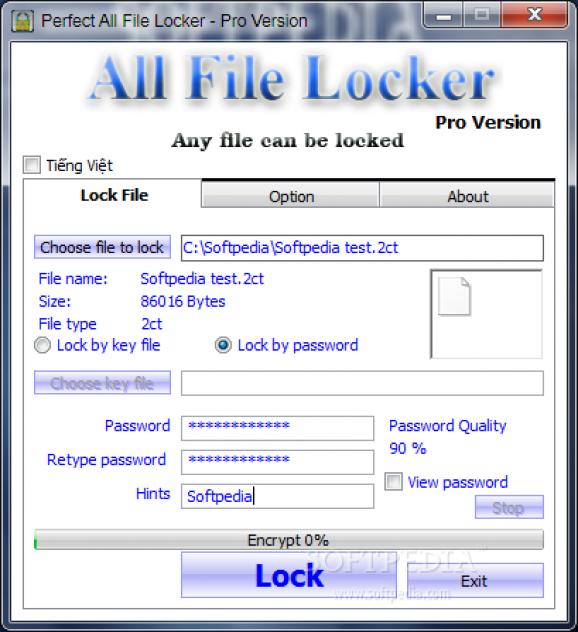 Perfect All File Locker - Pro Version screenshot