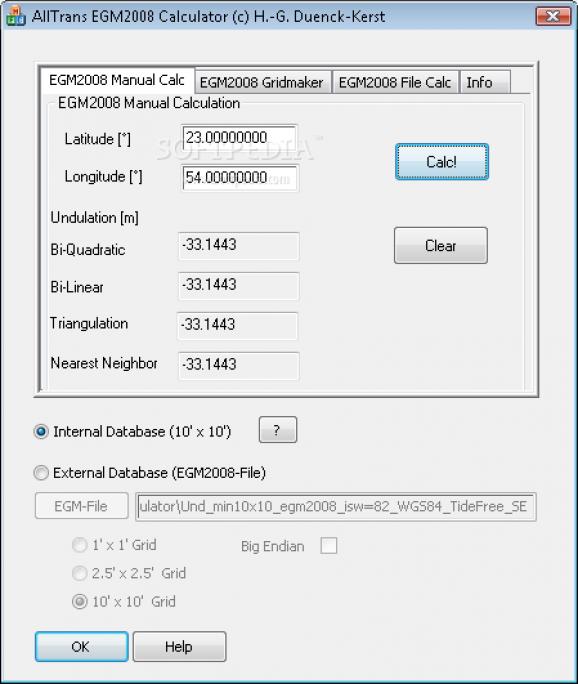 AllTrans EGM2008 Calculator screenshot