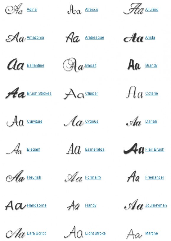 AllType Script, Calligraphy, & Handwriting Fonts screenshot