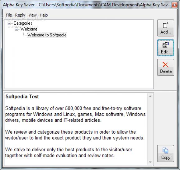Alpha Key Saver screenshot