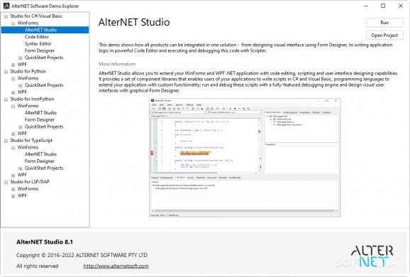 AlterNET Studio screenshot