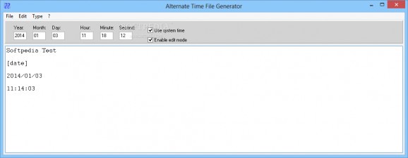 Alternate Time File Generator screenshot