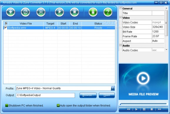 Amadis Zune Video Converter screenshot