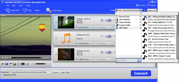Amazing Any MP3 Converter screenshot
