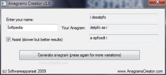 Anagrams Creator screenshot
