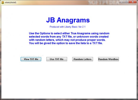 Anagrams screenshot