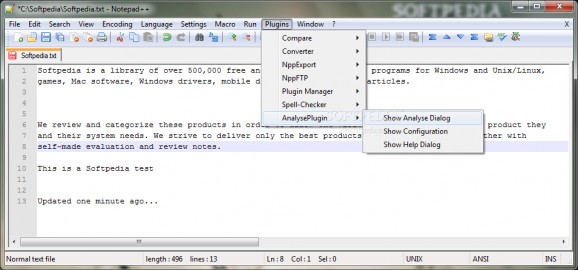 AnalysePlugin screenshot