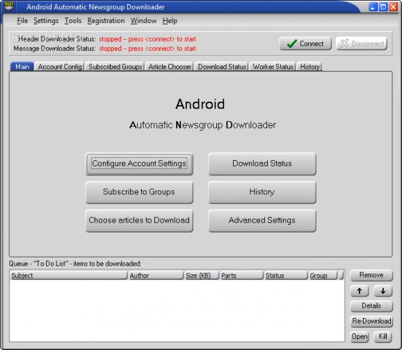Android Newsgroup Downloader screenshot