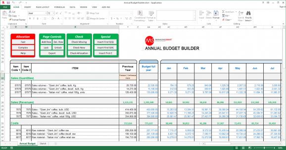 Annual Budget Builder screenshot