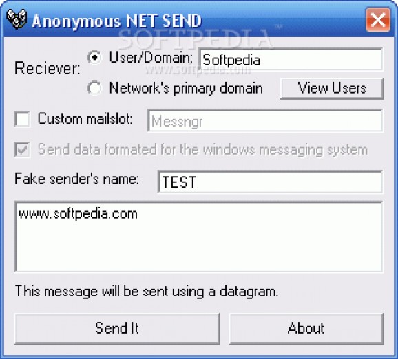 Anonymous NET SEND screenshot