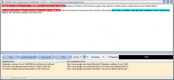 Anti-plagiarism Software screenshot