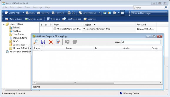 AntispamSniper for Windows Mail screenshot