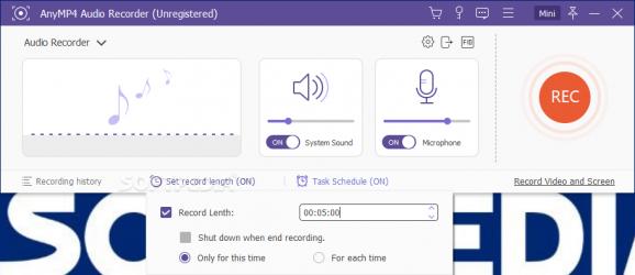 AnyMP4 Audio Recorder screenshot