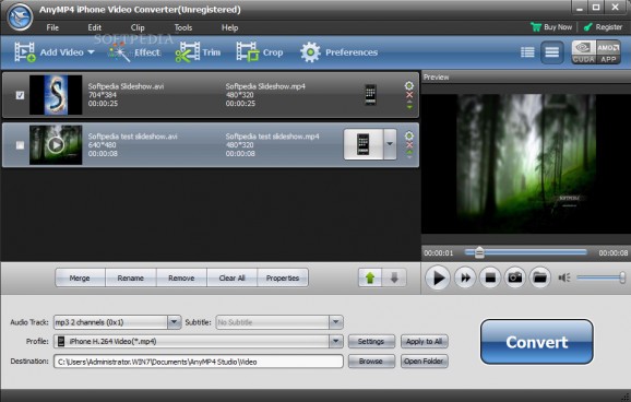 AnyMP4 iPhone Video Converter screenshot