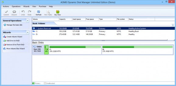 Aomei Dynamic Disk Manager Unlimited Edition screenshot