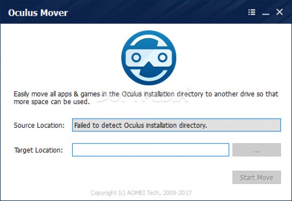 Aomei Oculus Mover screenshot