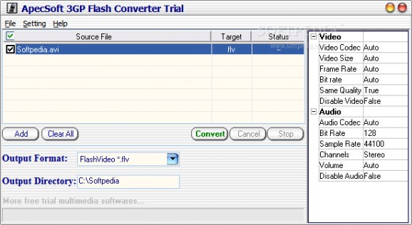 ApecSoft 3GP Flash Converter screenshot