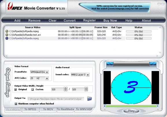 Apex Movie Converter screenshot