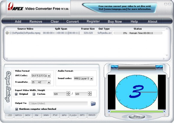 Apex Video Converter Free screenshot
