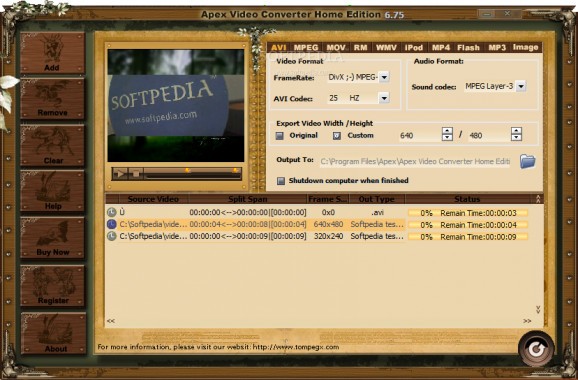 Apex Video Converter Home Edition screenshot