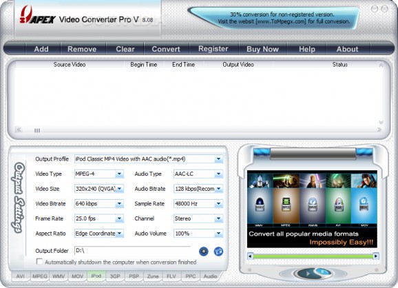 Apex Video Converter Pro screenshot