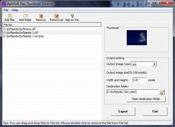 ApinSoft Files Thumbnail Extracter screenshot