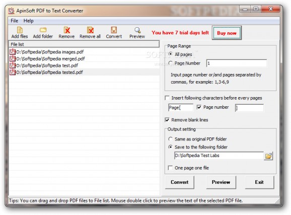 ApinSoft PDF to Text Converter screenshot
