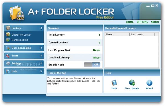 A+ Folder Locker Free Edition screenshot
