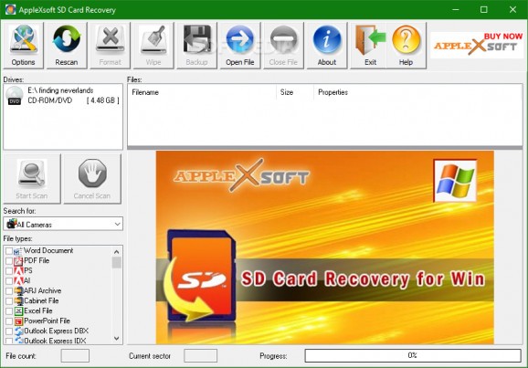 AppleXsoft SD Card Recovery screenshot