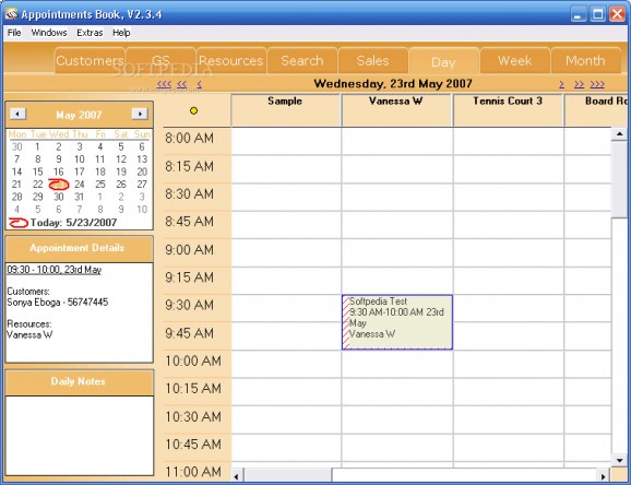 Appointments Book screenshot