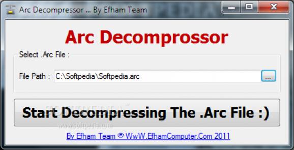 Arc decompressor screenshot