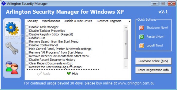 Arlington Security Manager screenshot