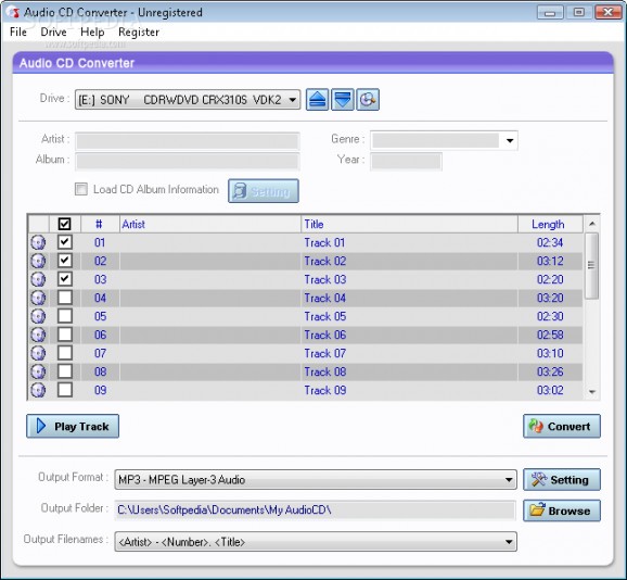Audio CD Converter screenshot