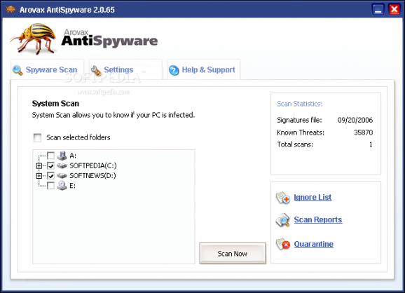 Arovax AntiSpyware screenshot