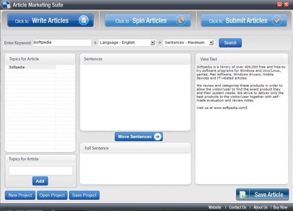 Article Marketing Suite screenshot