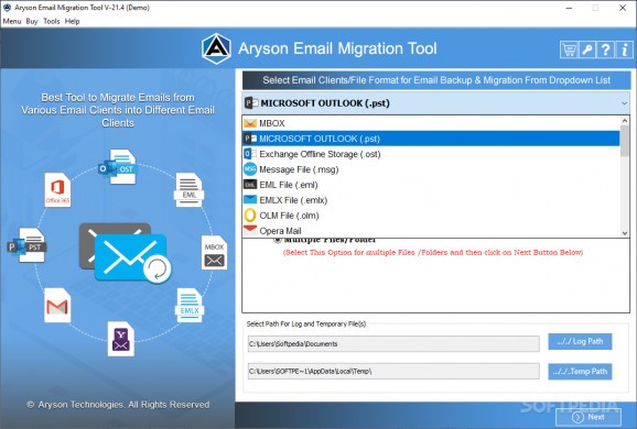 Aryson Email Migration Tool screenshot