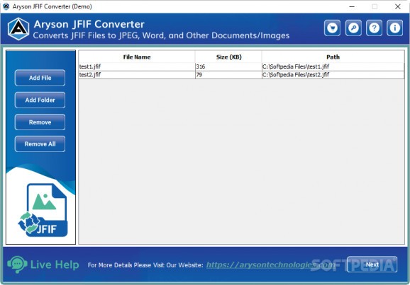 Aryson JFIF Converter screenshot