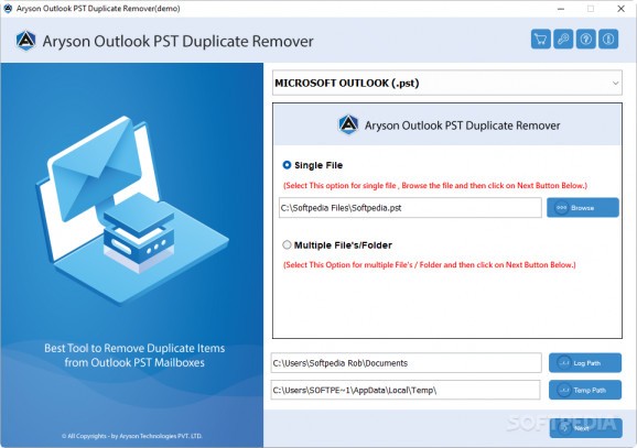 Aryson Outlook PST Duplicate Remover screenshot