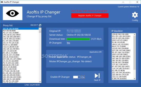 Asoftis IP Changer screenshot