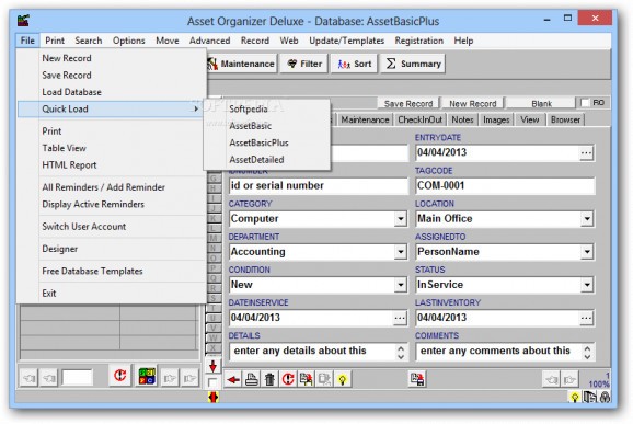 Asset Organizer Deluxe screenshot
