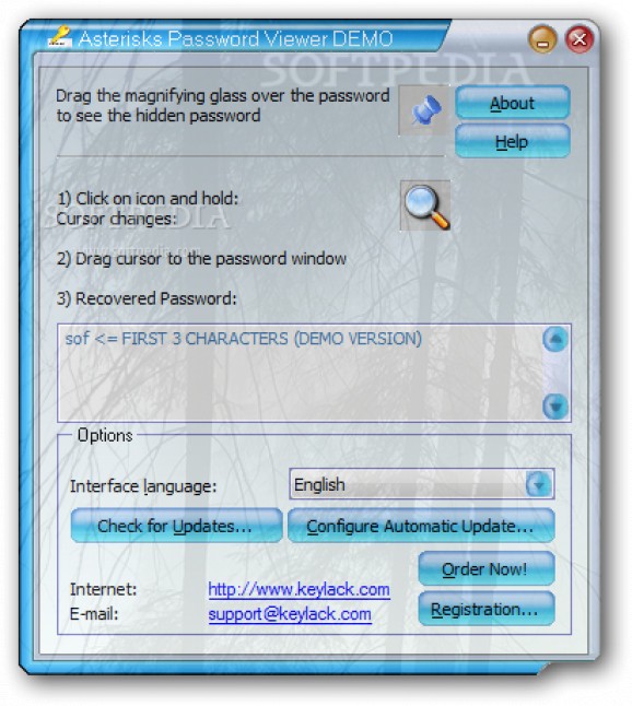 Asterisks Password Viewer screenshot
